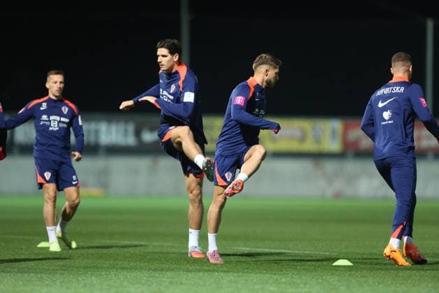 Croatia training session: FIFA World Cup, WM, Weltmeisterschaft, Fussball 2026 Qualifiers Mislav Orsic, Igor Matanovic and Marco Pasalic of Croatia during the training session at HNK Rijeka Stadium in Rijeka, Croatia, on November 10, 2025.  NelxPavletic PIXSELL