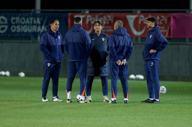 Croatia training session: FIFA World Cup, WM, Weltmeisterschaft, Fussball 2026 Qualifiers Drazen Ladic, Zlatko Dalic and Vedran Corluka of Croatia during the training session at HNK Rijeka Stadium in Rijeka, Croatia, on November 10, 2025.  NelxPavletic PIXSELL