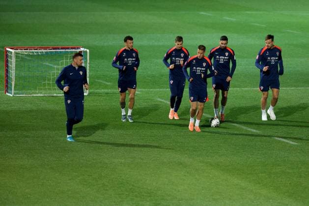 Croatia training session: FIFA World Cup, WM, Weltmeisterschaft, Fussball 2026 Qualifiers Marin Dadic, Ivan Perisic, Josip Stanisic, Mario Pasalic, Josip Sutalo and Marin Pongracic of Croatia during the training session at HNK Rijeka Stadium in Rijeka, Croatia, on November 10, 2025. NelxPavletic PIXSELL