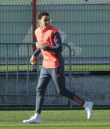 10 11 2025, FC Bayern Training, Training ground Saebenerstrasse Munich, Soccer , Sport, in the picture Jamal Musiala FC Bayern Muenchen