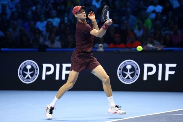 Lorenzo Musetti vs Taylor Fritz Jannik Sinner of Italy in action during the Round Robin singles match between Lorenzo Musetti of Italy and Taylor Fritz of Usa on Day two of the Nitto ATP, Tennis Herren World Tour Finals. Turin Inalpi Arena Italy Copyright: xMarcoxCanonierox