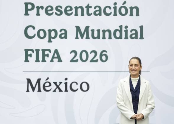 (251111) -- MEXICO CITY, Nov. 11, 2025 -- Mexican President Claudia Sheinbaum reacts during the presentation of the FIFA World Cup, WM, Weltmeisterschaft, Fussball 2026 organization plan in Mexico City, capital of Mexico, on Nov. 10, 2025. ) (SP)MEXICO-MEXICO CITY-FOOTBALL-FIFA WORLD CUP 2026-PRESENTATION FranciscoxCanedo 