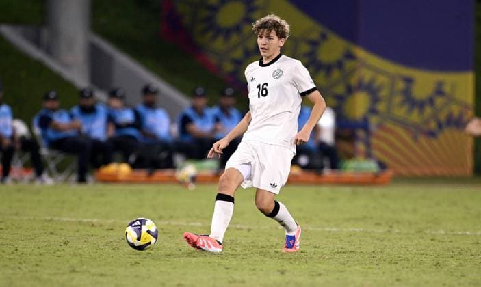 Football, Junior U 17 World Cup 2025 in Doha Qatar Preliminary round 10 11 2025 Group G El Salvador Germany Benno Kaltefleiter Germany