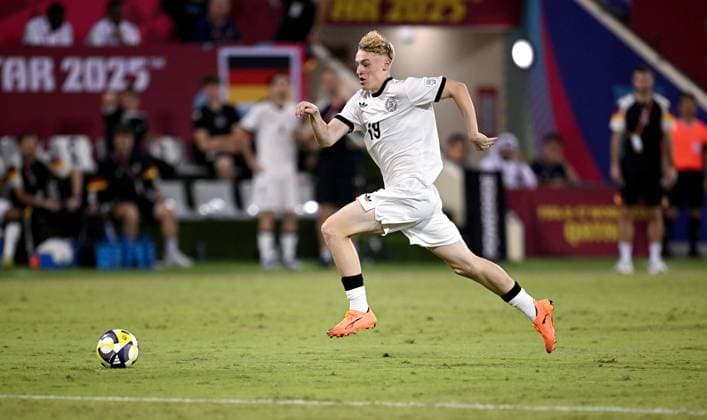 Football, Junior U 17 World Cup 2025 in Doha Qatar Preliminary round 10 11 2025 Group G El Salvador Germany Lasse Eickel Germany