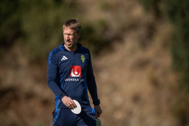251111 Head coach Graham Potter of the Swedish national football team during a training session on November 11, 2025 in Marbella Photo Joel Marklund BILDBYRAN kod JM JM0746 bbeng fotboll football soccer fotball vm kval fifa world cup qualifier träning practice training sverige sweden sverige a  Copyright: JOELxMARKLUND BB251111JM004
