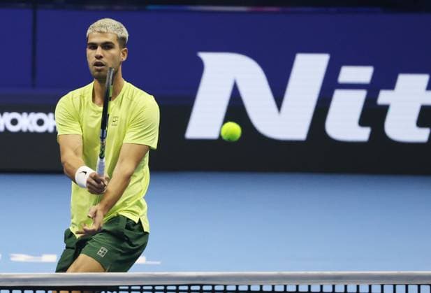 Turin, Italy: Tennis, ATP, Tennis Herren FINALS 2025 Carlos Alcaraz (ESP), Turin, Italy, November 11, 2025. Photo TURIN, ATP FINALS 2025  - ZUMAp169 20251111_zea_p169_088 Copyright: xFelicexCalabrox