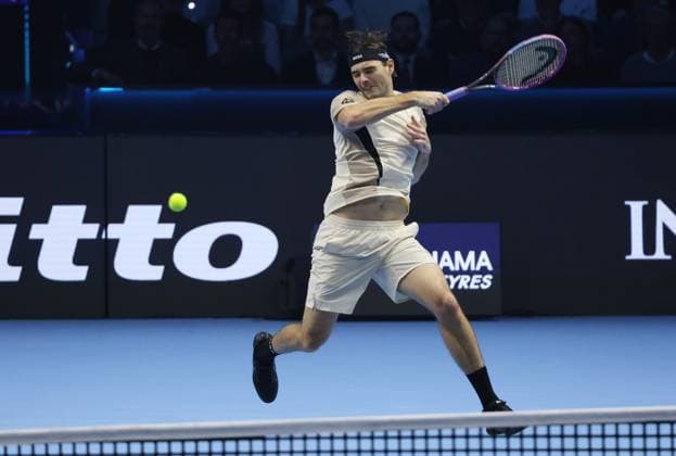 Turin, Italy: Tennis, ATP, Tennis Herren FINALS 2025 Taylor Fritz (USA), Turin, Italy, November 11, 2025. Photo TURIN, ATP FINALS 2025  - ZUMAp169 20251111_zea_p169_093 Copyright: xFelicexCalabrox