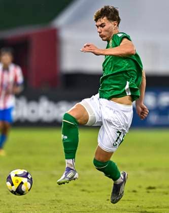 Republic of Ireland v Paraguay: Group J - FIFA U-17 World Cup Qatar 2025 Grady Mcdonnell of Republic of Ireland in action during the FIFA U-17 World Cup Qatar 2025 Group J match between Republic of Ireland v Paraguay in Doha, Qatar, on November 11, 2025. DOHA Qatar Copyright: xNOUSHADxTHEKKAYILx