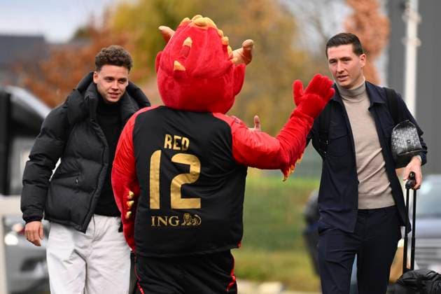 Kazakhstan v Belgium - FIFA World Cup, WM, Weltmeisterschaft, Fussball 2026 UEFA Qualifier - Media Activities 11 11 2025 TUBIZE, BELGIUM - NOVEMBER 11 : De Cuyper Maxim defender of Belgium and Vanaken Hans midfielder of Belgium arrives at the training grounds of the Royal Belgian Football Association ahead of the FIFA World Cup 2026 European Qualifiers match between Kazakhstan and Belgium on November 11, 2025 in Tubize, Belgium, 11 11 2025 Tubize Belgium  Copyright: xVincentxKalutx