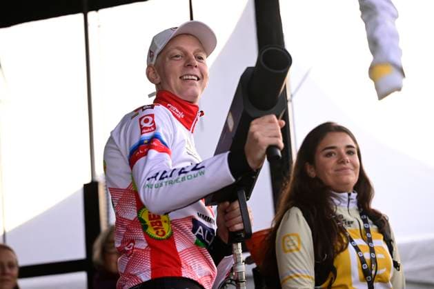 Telenet Superprestige 2025-2026 Niel NIEL, BELGIUM - NOVEMBER 11 : Vanthourenhout Michael (BEL) of Pauwels Sauzen - Altez Industriebouw pictured during the podium ceremony of the 3rd leg of the Jaarmarktcross Telenet Superprestige 2025-2026 a cyclocross race for Men Elite on November 11, 2025 in Niel, Belgium, 11 11 2025 ( Niel Belgium  Copyright: xNicoxVereeckenx