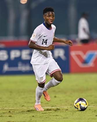 Czechia v USA : Group I - FIFA U-17 World Cup Qatar 2025 Jordan Griffin of the United States in action during the FIFA U-17 World Cup Qatar 2025 Group I match between Czechia v USA in Doha, Qatar, on November 11, 2025. DOHA Qatar Copyright: xNOUSHADxTHEKKAYILx