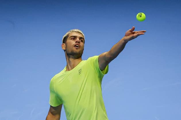Carlos Alcaraz (ESP) during Nitto ATP, Tennis Herren Finals 2025, International Tennis match in Turin, Italy, November 11 2025  Copyright: xRobertaxCorradin IPAxSportx xipa-agency.netx xx IPA_67831358 IPA_Agency_IPA67831358