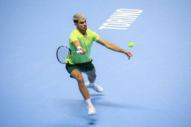 TENNIS - Internazionali di Tennis - Nitto ATP, Tennis Herren Finals 2025 Carlos Alcaraz (ESP) during Nitto ATP Finals 2025, International Tennis match in Turin, Italy, November 11 2025 Turin Italy  Copyright: xIPAxSport ABACAx