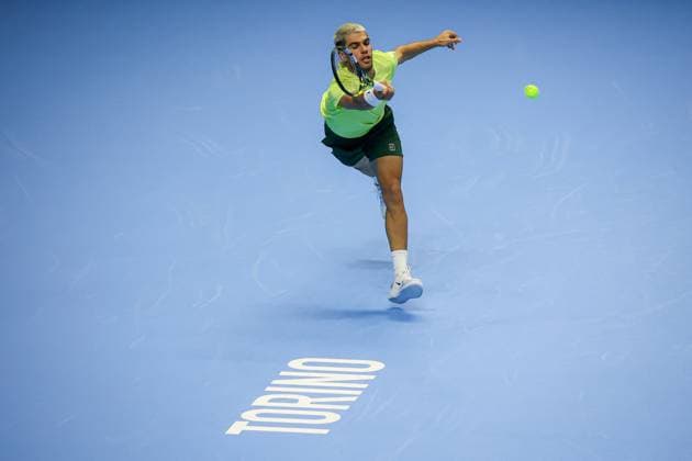 TENNIS - Internazionali di Tennis - Nitto ATP, Tennis Herren Finals 2025 Carlos Alcaraz (ESP) during Nitto ATP Finals 2025, International Tennis match in Turin, Italy, November 11 2025 Turin Italy  Copyright: xIPAxSport ABACAx