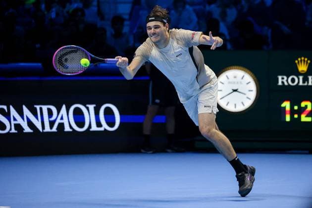 TENNIS - Internazionali di Tennis - Nitto ATP, Tennis Herren Finals 2025 Taylor Fritz (USA) during Nitto ATP Finals 2025, International Tennis match in Turin, Italy, November 11 2025 Turin Italy  Copyright: xIPAxSport ABACAx
