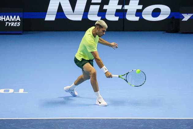 Carlos Alcaraz (ESP) during Nitto ATP, Tennis Herren Finals 2025, International Tennis match in Turin, Italy, November 11 2025  Copyright: xRobertaxCorradin IPAxSportx xipa-agency.netx xx IPA_67832552 IPA_Agency_IPA67832552