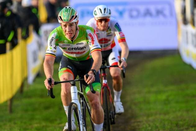 Belgian Laurens Sweeck pictured in action during the men s elite race at the Jaarmarktcross cyclocross cycling event in Niel, race 3 8 of the Superprestige competition, on Tuesday 11 November 2025. DAVIDxPINTENS  x140921725x