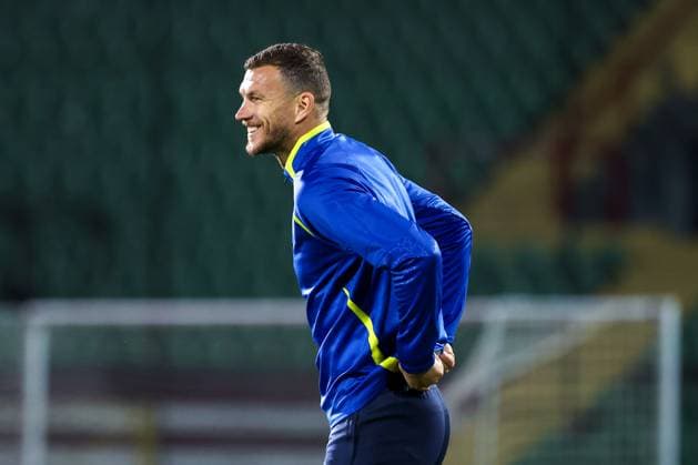 Bosnia and Herzegovina training session: FIFA World Cup, WM, Weltmeisterschaft, Fussball 2026 Qualifiers Edin Dzeko of Bosnia and Herzegovina during the training session at Kosevo Stadium in Sarajevo, Bosnia and Herzegovina, on November 11, 2025.  ArminxDurgut PIXSELL