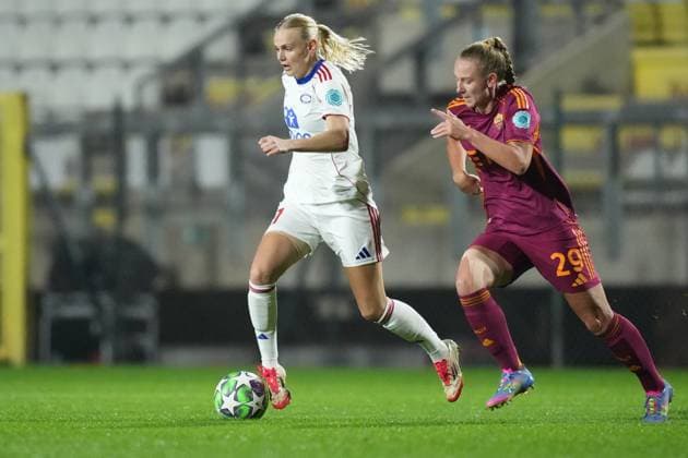 Valerenga s Karina Saevik during the Uefa Women™s Champions League soccer match between Roma and Valerenga Football at the Rome s Tre Fontane stadium, Italy - Tuesday November 11, 2025 - Soccer ( Photo by Alfredo Falcone LaPresse )  Copyright: xAlfredoxFalcone LaPressex