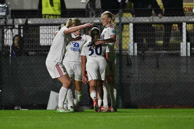 Stine Brekken of Valerenga Fotball Damer celebrates after scoring the goal of 0-1 during the Women s Champions League Matchday 3 between A.S. Roma and Valerenga Fotball Damer at the Tre Fontane Stadium on November 11, 2025 in Rome, Italy.  Copyright: xDomenicoxCippitelli IPAxSportx xipa-agency.netx xx IPA_67836245 IPA_Agency_IPA67836245