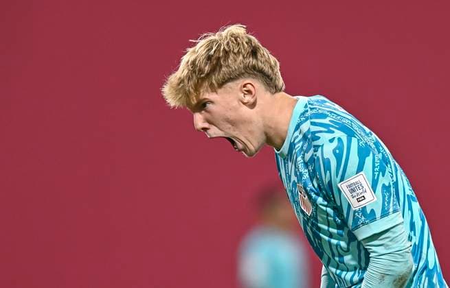 Czechia v USA : Group I - FIFA U-17 World Cup Qatar 2025 Aidan Stoke of the United States reacts after the FIFA U-17 World Cup Qatar 2025 Group I match between Czechia v USA in Doha, Qatar, on November 11, 2025. DOHA Qatar Copyright: xNOUSHADxTHEKKAYILx