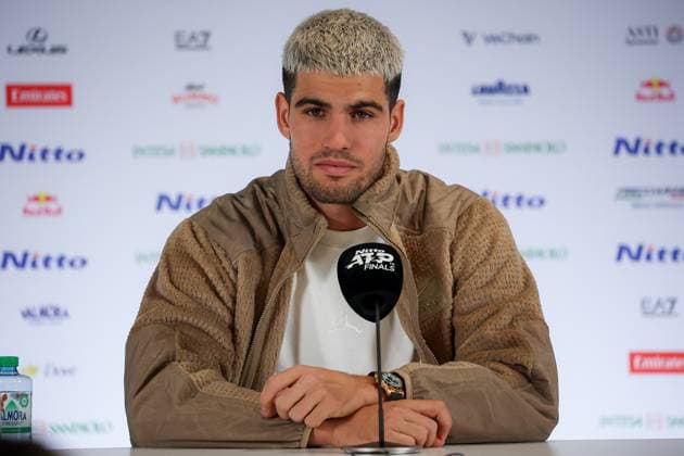 Carlos Alcaraz (ESP) in press conference, PK, Pressekonferenz after the match during Nitto ATP, Tennis Herren Finals 2025, International Tennis match in Turin, Italy, November 11 2025  Copyright: xRobertaxCorradin IPAxSportx xipa-agency.netx xx IPA_67836471 IPA_Agency_IPA67836471