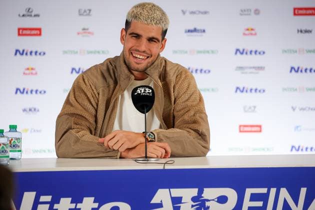 Carlos Alcaraz (ESP) in press conference, PK, Pressekonferenz after the match during Nitto ATP, Tennis Herren Finals 2025, International Tennis match in Turin, Italy, November 11 2025  Copyright: xRobertaxCorradin IPAxSportx xipa-agency.netx xx IPA_67836485 IPA_Agency_IPA67836485
