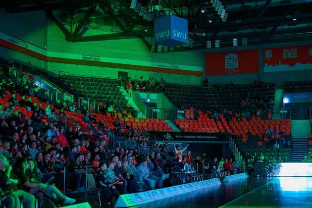 Empty guest block in the ratiopharm arena GER, ratiopharm ulm vs Cosea JL Bourg en Bresse, Basketball, Matchday 7, BKT EuroCup, Season 2025 2026, 11 11 2025 GER, ratiopharm ulm vs Cosea JL Bourg en Bresse, Basketball, Matchday 7, BKT EuroCup, Season 2025 2026, 11 11 2025 Neu Ulm Copyright: xEibner-Pressefoto GeraldxOelze-dexStoppanyx EP_ODS