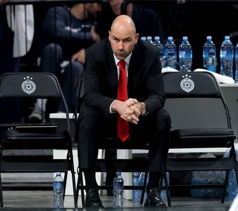 Partizan v Monaco, Euroleague, season 2025 2026, round 10 Belgrade, Serbia. 11th Nov, 2025. AS Monaco s head coach Vassilis Spanoulis ahead of the Euroleague basketball match between Partizan and AS Monaco on November 11. 2025. in Belgrade, Serbia. Belgrade Serbia Copyright: xPedjaxMilosavljevic STARSPORTx