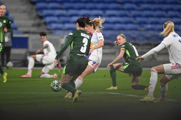 Football : Lyonnes v Wolfsburg - UEFA Women s champions league Jule Brand of Lyon during the UEFA Womens champions league match between OL Lyonnes and Wolfsburg at Groupama Stadium Decines Charpieu Lyon France on November 11, 2025  Copyright: xALLILI_MOURADx