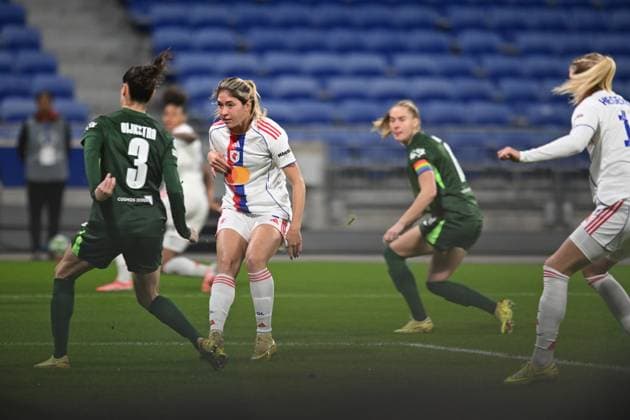 Football : Lyonnes v Wolfsburg - UEFA Women s champions league Jule Brand of Lyon during the UEFA Womens champions league match between OL Lyonnes and Wolfsburg at Groupama Stadium Decines Charpieu Lyon France on November 11, 2025  Copyright: xALLILI_MOURADx