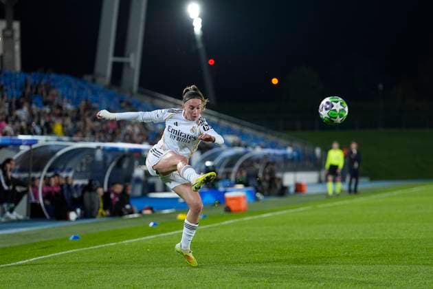 November 11, 2025, Valdebebas, Madrid, Spain: Eva Maria Navarro Garcia of Real Madrid CF in action during the UEFA WomenÃ¢â‚¬â ¢s Champions League 2025 26 League Phase MD3, football match played between Real Madrid CF and Paris FC at Alfredo Di Stefano stadium on November 11, 2025, in Valdebebas, Madrid, Spain. Valdebebas Spain - ZUMAa181 20251111_zaa_a181_078 Copyright: xOscarxJ.xBarrosox