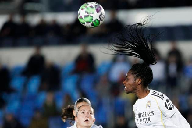 UEFA Women s Champions League - Real Madrid vs Paris FC MADRID, SPAIN -November 11:Naomie Feller of Real Madrid in action during the UEFA Women s Champions League match between Real Madrid and Paris FC at Alfredo Di Stefano stadium in Madrid.(Photo by Guillermo Martinez f22photo) Madrid Alfredo Di Stefano Stadium Spain Copyright: xGuillermoxMartinezx