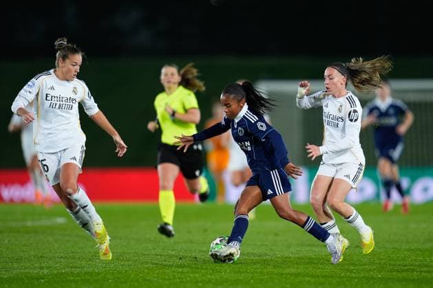 November 11, 2025, Valdebebas, Madrid, Spain: Sheika Scott of Paris FC in action during the UEFA WomenÃ¢â‚¬â ¢s Champions League 2025 26 League Phase MD3, football match played between Real Madrid CF and Paris FC at Alfredo Di Stefano stadium on November 11, 2025, in Valdebebas, Madrid, Spain. Valdebebas Spain - ZUMAa181 20251111_zaa_a181_114 Copyright: xDennisxAgyemanx