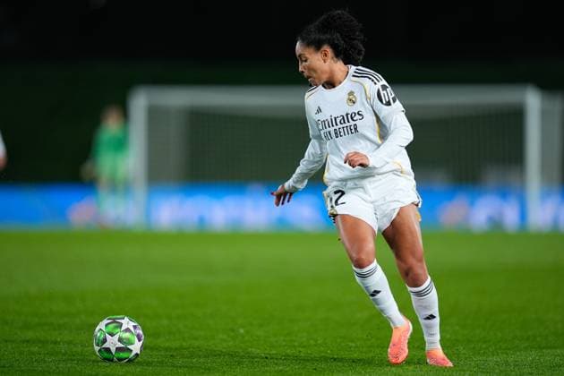 November 11, 2025, Valdebebas, Madrid, Spain: Yasmim Assis Ribeiro of Real Madrid in action during the UEFA WomenÃ¢â‚¬â ¢s Champions League 2025 26 League Phase MD3, football match played between Real Madrid CF and Paris FC at Alfredo Di Stefano stadium on November 11, 2025, in Valdebebas, Madrid, Spain. Valdebebas Spain - ZUMAa181 20251111_zaa_a181_123 Copyright: xDennisxAgyemanx