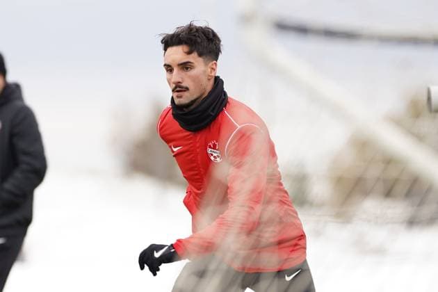 Fußball, Nationalteam Kanada Training Canada v Ecuador - International Friendly, Länderspiel, Nationalmannschaft Match Training Practice Stephen Eustaquio 7 of Canada during the Training Practice before the International Friendly match between Canada and Ecuador at BMO Field Stadium. on November 11, 2025 in Toronto, Ontario. (Photo by Leonardo Ramirez Eyepix Group) Copyright: xLeonardoxRamirez xEyepixxGroupx LR-11112025-00159