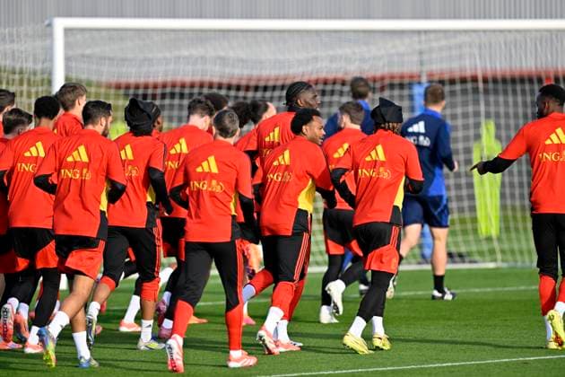 Fußball, Nationalteam Belgien Training Kazakhstan v Belgium - FIFA World Cup, WM, Weltmeisterschaft, Fussball 2026 UEFA Qualifier - Media Activities 12 11 2025 TUBIZE, BELGIUM - NOVEMBER 12 : Openda Lois forward of Belgium pictured during a training session of the Belgian National Football team prior to the FIFA World Cup 2026 European Qualifiers match between Kazakhstan and Belgium on November 12, 2025 in Tubize, Belgium, 12 11 2025 Tubize Belgium  Copyright: xJanxDexMeuleneirx