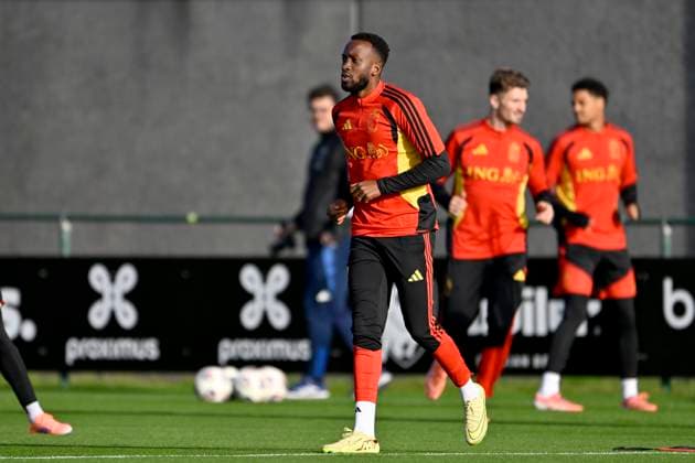 Fußball, Nationalteam Belgien Training Kazakhstan v Belgium - FIFA World Cup, WM, Weltmeisterschaft, Fussball 2026 UEFA Qualifier - Media Activities 12 11 2025 TUBIZE, BELGIUM - NOVEMBER 12 : Lukebakio Dodi forward of Belgium pictured during a training session of the Belgian National Football team prior to the FIFA World Cup 2026 European Qualifiers match between Kazakhstan and Belgium on November 12, 2025 in Tubize, Belgium, 12 11 2025 Tubize Belgium  Copyright: xJanxDexMeuleneirx