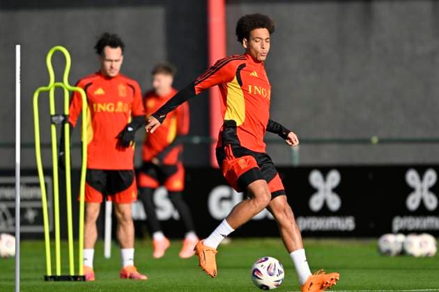 Fußball, Nationalteam Belgien Training Kazakhstan v Belgium - FIFA World Cup, WM, Weltmeisterschaft, Fussball 2026 UEFA Qualifier - Media Activities 12 11 2025 TUBIZE, BELGIUM - NOVEMBER 12 : Witsel Axel midfielder of Belgium pictured during a training session of the Belgian National Football team prior to the FIFA World Cup 2026 European Qualifiers match between Kazakhstan and Belgium on November 12, 2025 in Tubize, Belgium, 12 11 2025 Tubize Belgium  Copyright: xJanxDexMeuleneirx