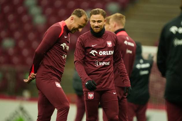 Kamil Grosicki and Matty Cash seen during Training session during november 2025 international break of Polish national team, Nationalteam (Kazimierz Koper Ball Raw Images) Warsaw PGE Narodowy Poland Copyright: xKazimierzxKoperx KazimierzKoper_trening1211_2526-85