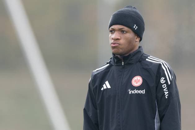 Training Eintracht Frankfurt Jessic Ngankam Eintracht Frankfurt, 32 Training of Eintracht Frankfurt on November 12, 2025 at Deutsche Bank Park in Frankfurt am Main , Frankfurt am Main Hessen Germany Deutsche Bank Park