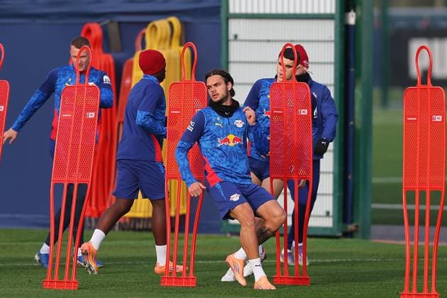 Training RB Leipzig Bundesliga Leipzig, 12 11 2025, Training center at Cottaweg, Season 2025 2026, Football, Men, 1 Bundesliga , Training RB Leipzig , In the picture Max Finkgräfe ,