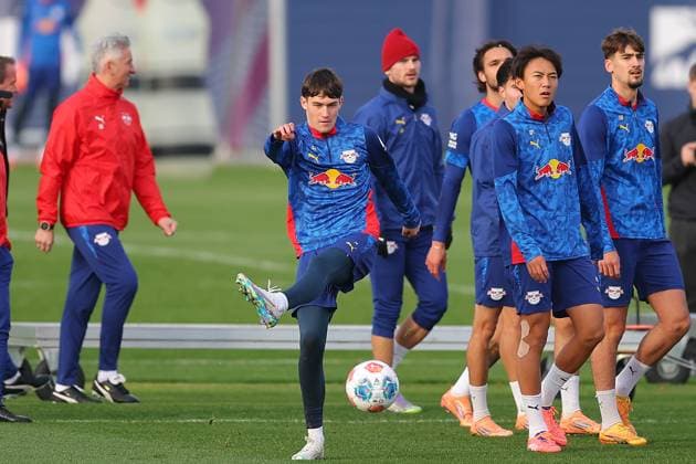 Training RB Leipzig Bundesliga Leipzig, 12 11 2025, Training center at Cottaweg, Season 2025 2026, Football, Men, 1 Bundesliga , Training RB Leipzig , In the picture Andrija Maksimovic ,
