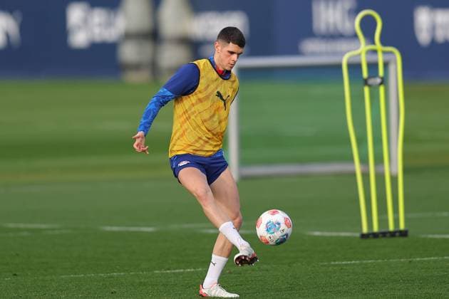 Training RB Leipzig Bundesliga Leipzig, 12 11 2025, Training center at Cottaweg, Season 2025 2026, Football, Men, 1 Bundesliga , Training RB Leipzig , In the picture Kosta Nedeljkovic ,