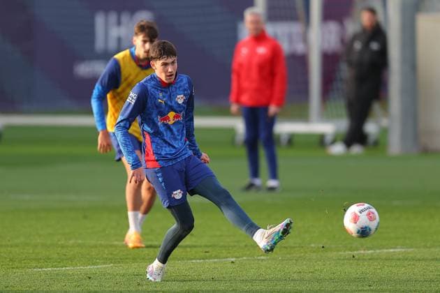 Training RB Leipzig Bundesliga Leipzig, 12 11 2025, Training center at Cottaweg, Season 2025 2026, Football, Men, 1 Bundesliga , Training RB Leipzig , In the picture Andrija Maksimovic ,