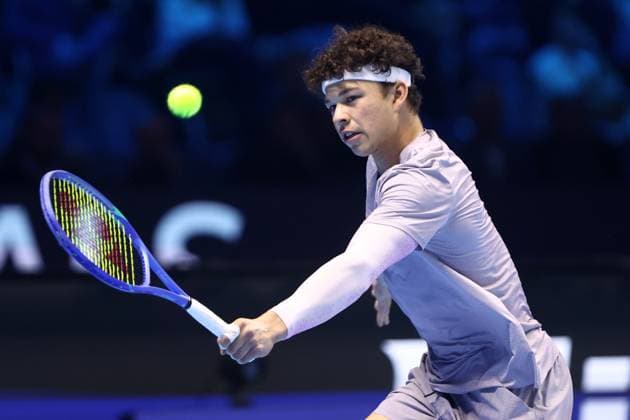 Ben Shelton vs Felix Auger-Aliassime Ben Shelton of USA in action during the Round Robin singles match between Ben Shelton of Usa and Felix Auger-Aliassime of Canada on Day four of the Nitto ATP, Tennis Herren World Tour Finals. Turin Inalpi Arena Italy Copyright: xMarcoxCanonierox