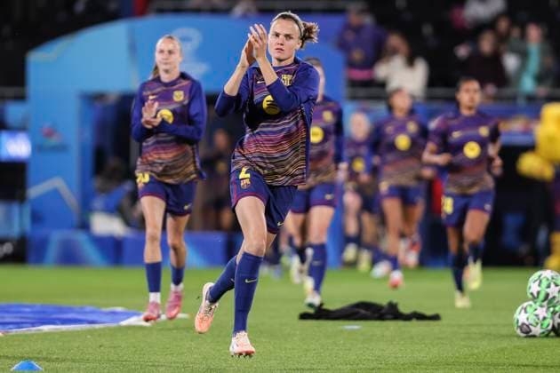 November 12, 2025, Sant Joan Despi, Barcelona, Spain: Irene Paredes Hernandez of FC Barcelona, Barca gestures during the UEFA WomenÃ¢â‚¬â ¢s Champions League 2025 26 League Phase MD3, football match played between FC Barcelona and OH Leuven at Johan Cruyff Stadium on November 12, 2025 in Sant Joan Despi, Spain. Sant Joan Despi Spain - ZUMAa181 20251112_zaa_a181_197 Copyright: xJavierxBorregox