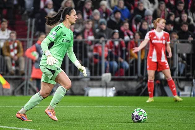 Maria Luisa Grohs 1 Bayern in action at the UEFA Womens Champions League match FC Bayern Munich Arsenal Women FC on 12 11 2025 Munich Allianz Arena Bayern Germany