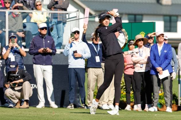 November 12, 2025, Belleair, Florida, USA: Kai Trump, the granddaughter of President Trump, tees off on the 10th hole during The ANNIKA driven by Gainbridge Pro-Am at the Pelican Golf Club at on Wednesday, Nov. 12, 2025, in Belleair. Belleair USA - ZUMAs70_ 20251112_zan_s70_025 Copyright: xJeffereexWoox