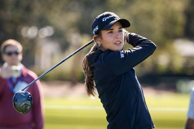 November 12, 2025, Belleair, Florida, USA: Kai Trump, the granddaughter of President Trump, tees off on the 11th hole during The ANNIKA driven by Gainbridge Pro-Am at the Pelican Golf Club at on Wednesday, Nov. 12, 2025, in Belleair. Belleair USA - ZUMAs70_ 20251112_zan_s70_028 Copyright: xJeffereexWoox